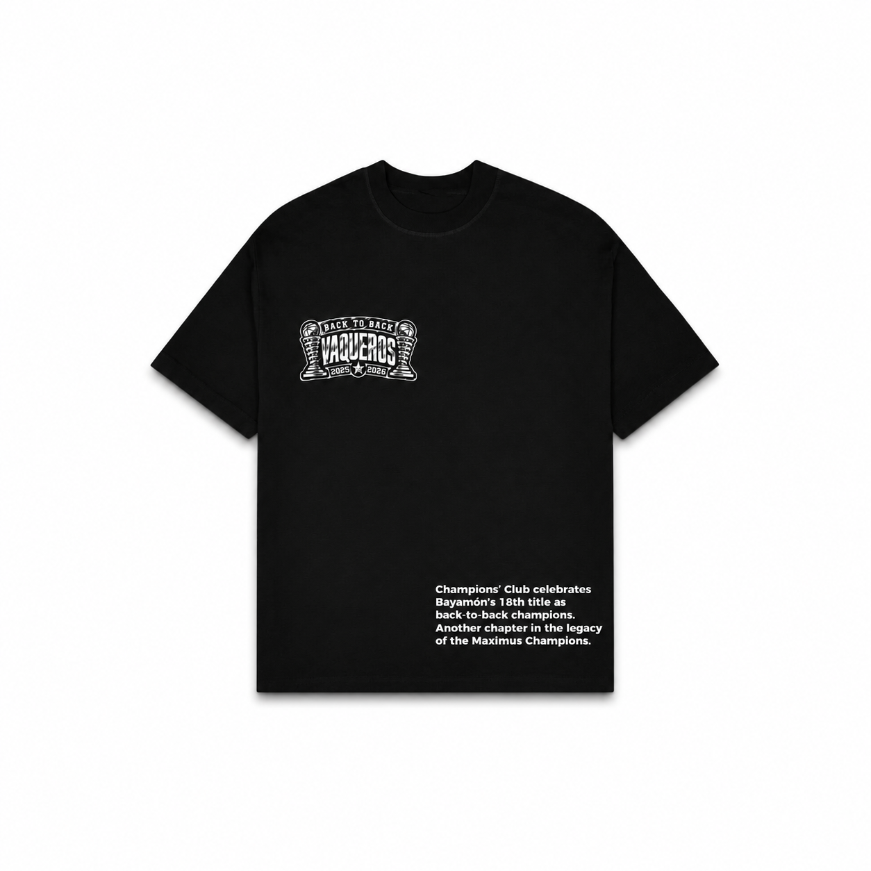 Champions Club Back-to-Back Family Tee — Black